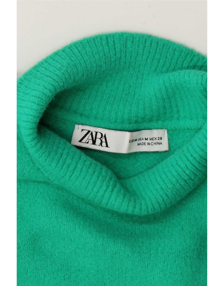 Zara Γυναικείο πουλόβερ με λαιμόκοψη χελώνας UK 14 Medium Green