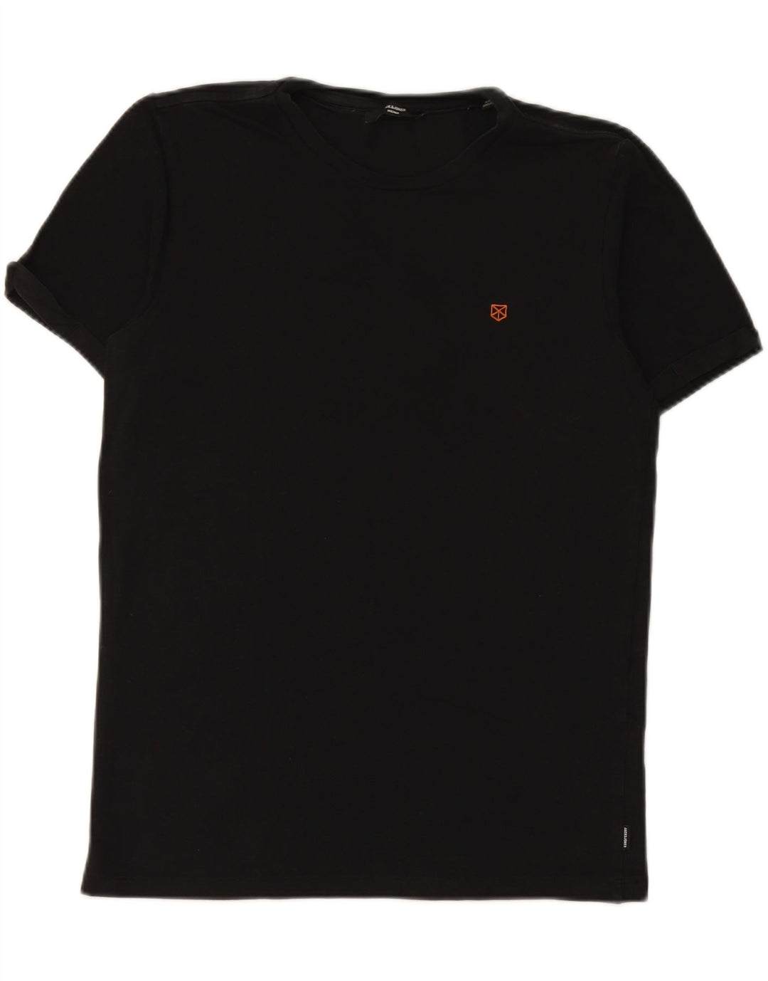 JACK & JONES Mens T-Shirt Top Medium Black Cotton