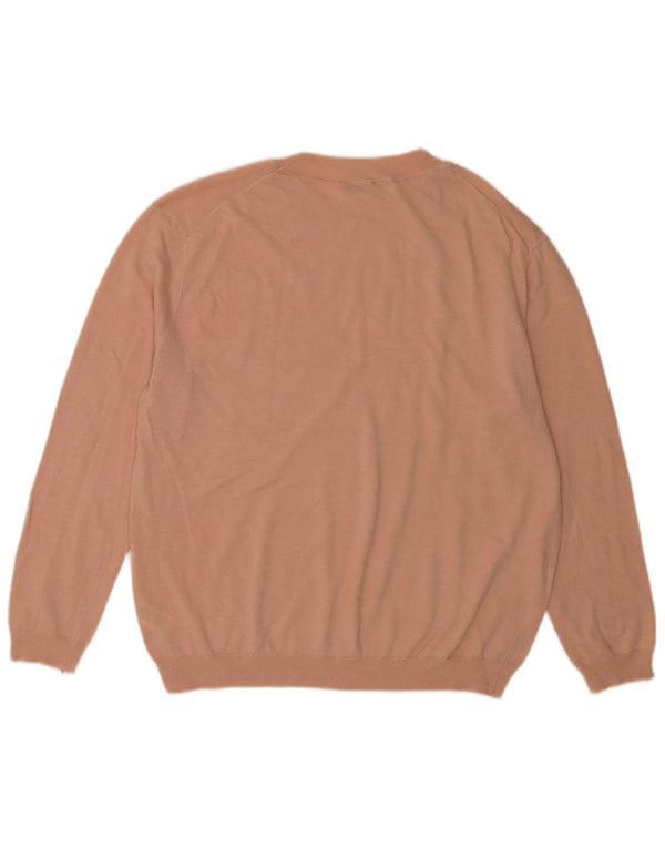 Zara Γυναικείο πουλόβερ με λαιμόκαυμα UK 16 Large Pink Polyester