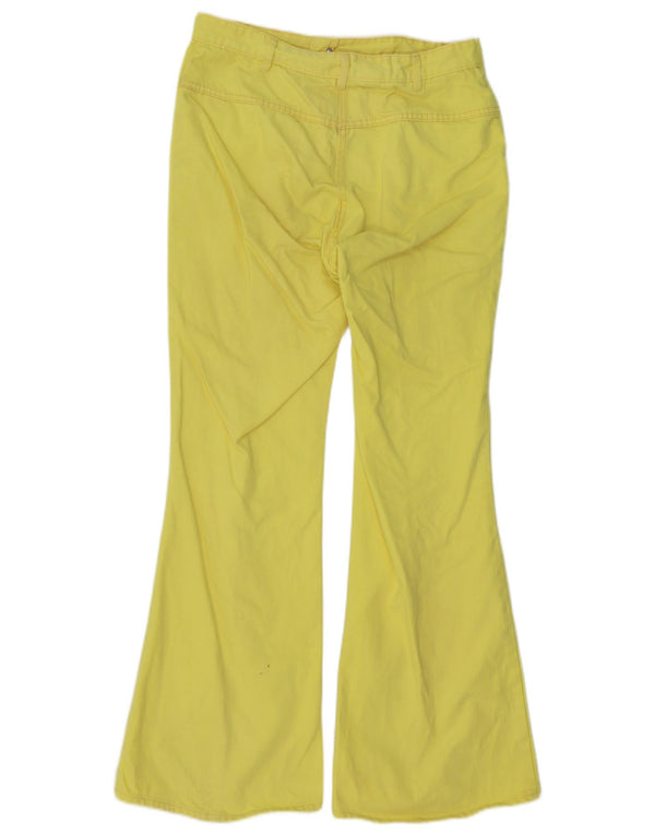 VINTAGE Γυναικείο Flare Casual Παντελόνι W30 L30 Κίτρινο