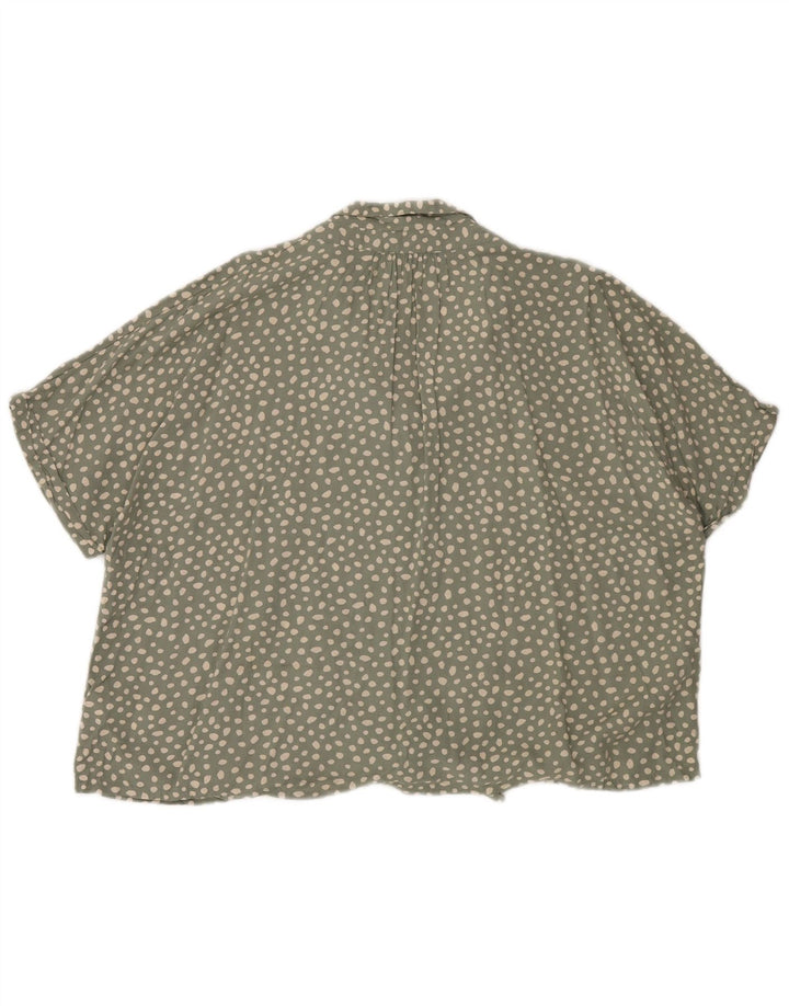 FAT FACE Γυναικείο πουκάμισο με γραβάτα μπλούζα UK 20 2XL με πράσινο στίγματα