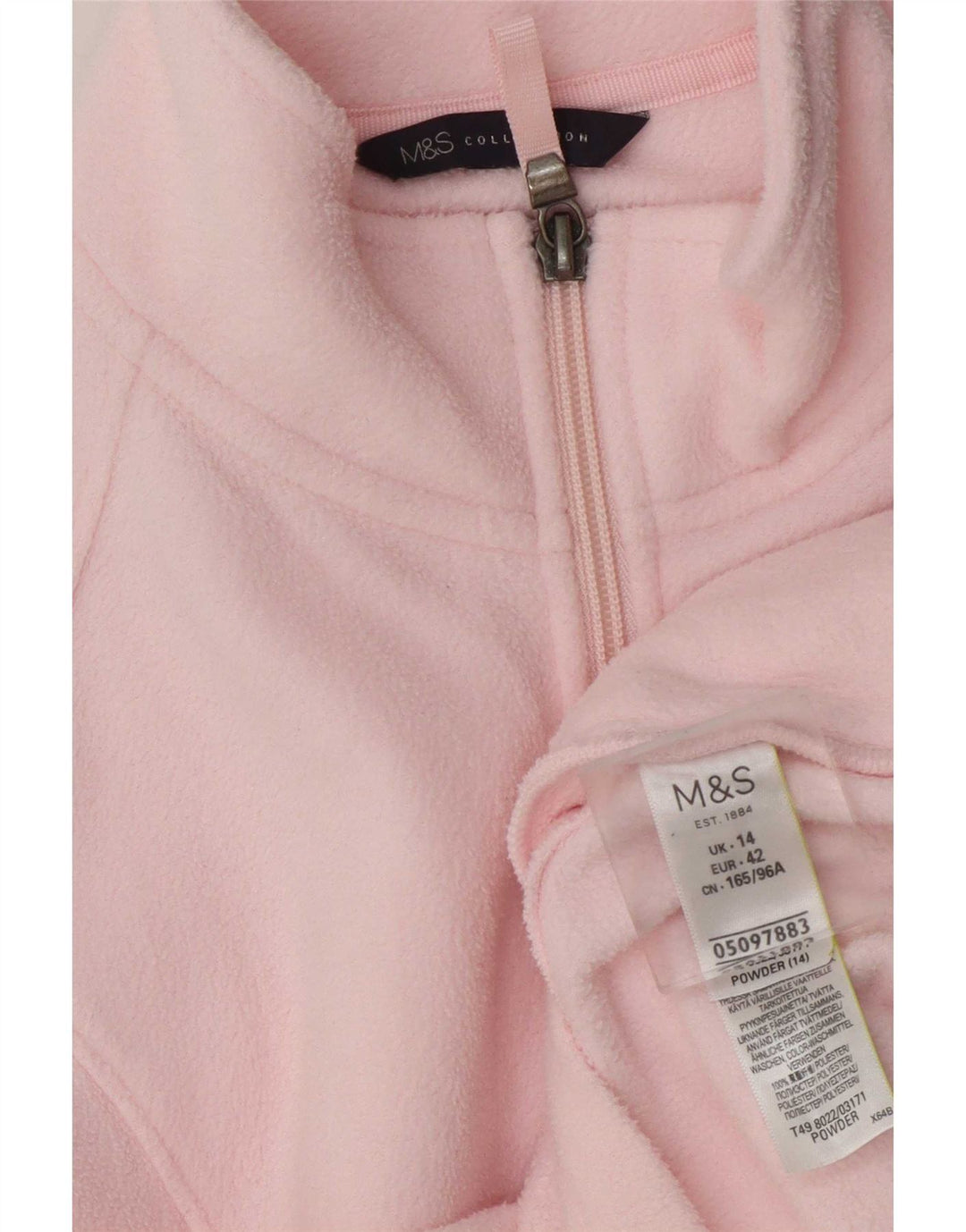 Marks & Spencer Γυναικείο Fleece Jacket UK 14 Large Pink Polyester