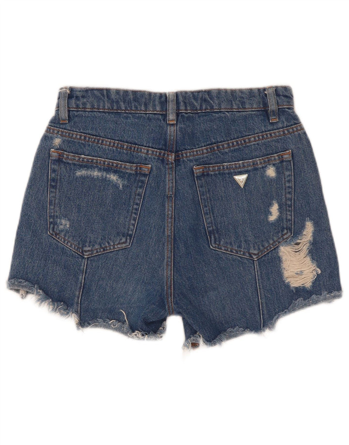 Γυναικείο τζιν σορτς Guess Distressed W25 XS Blue Polyester