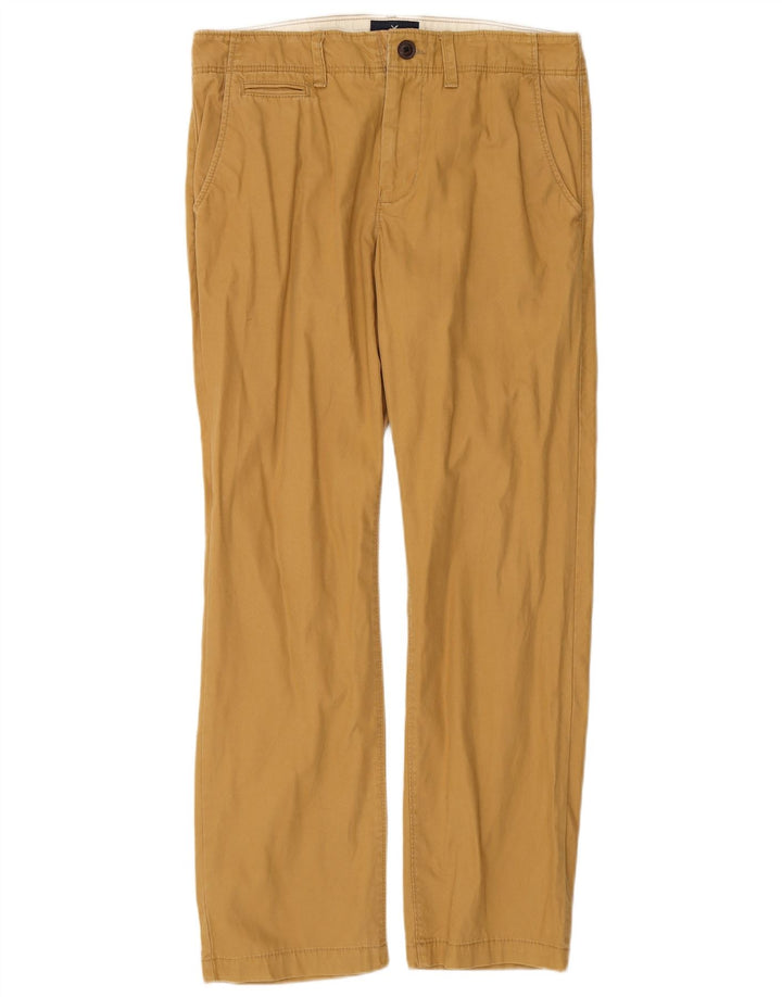AMERICAN EAGLE Ανδρικό ίσιο παντελόνι Chino W32 L32 Καφέ βαμβακερό