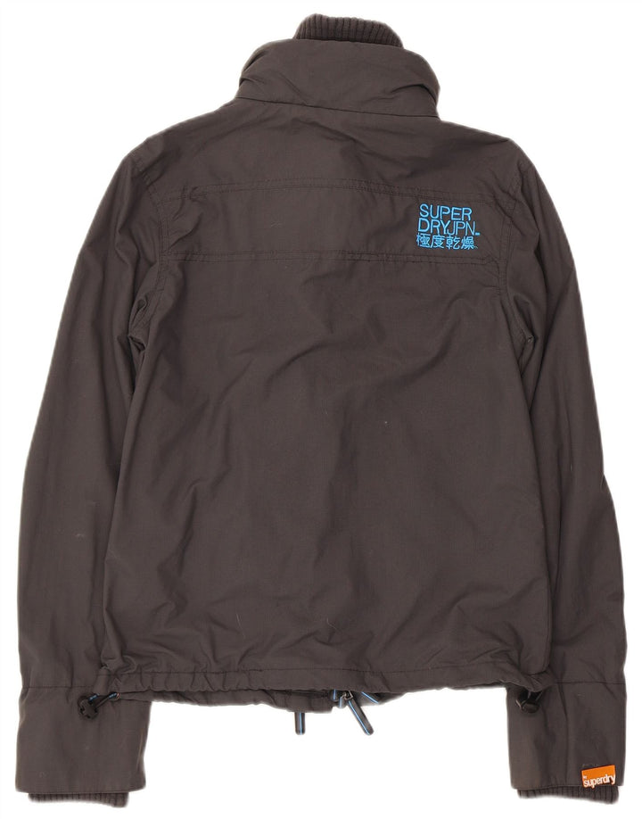Superdry Womens The Windcheater Graphic Rain Jacket UK 10 Small Grey Nylon