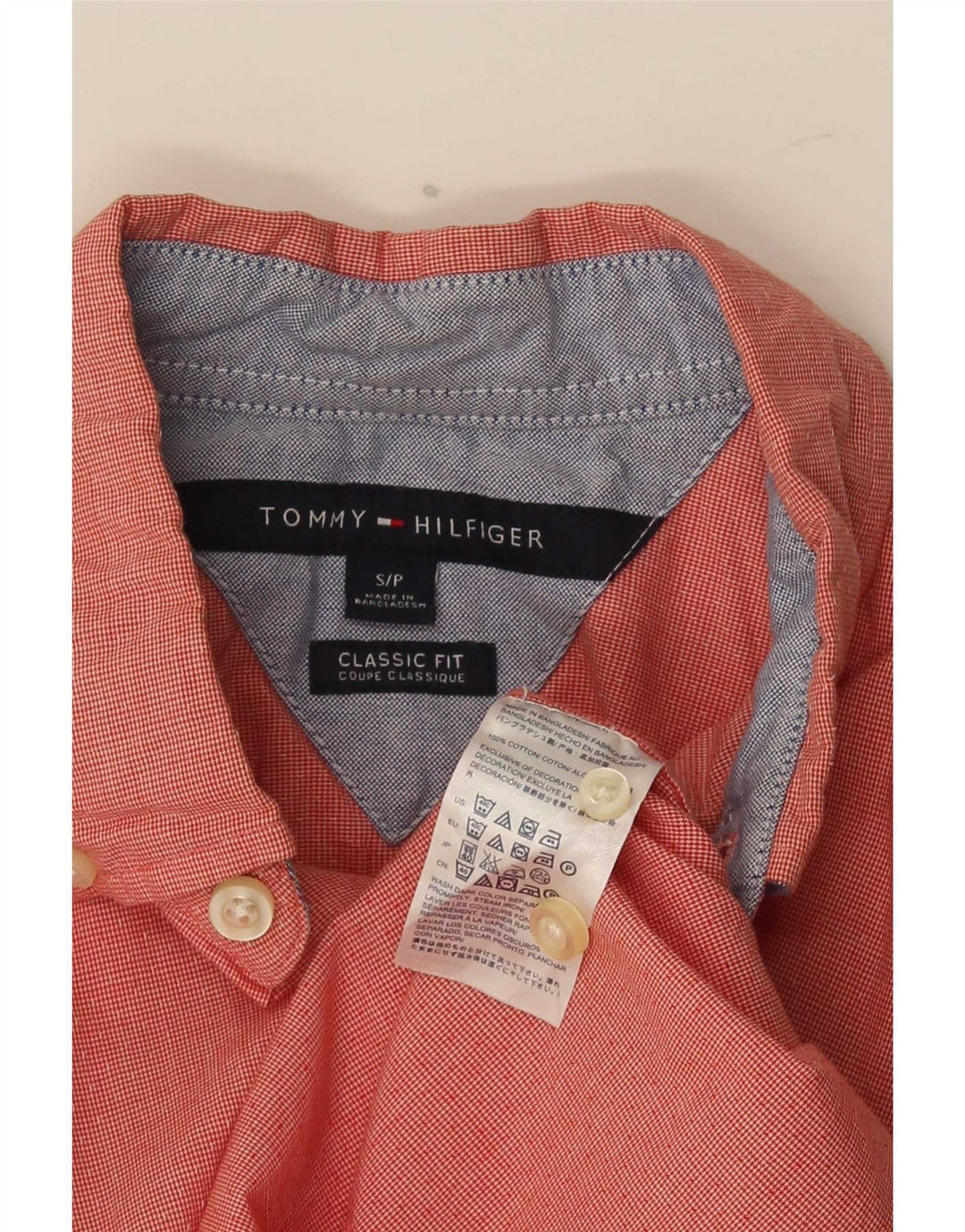 Tommy Hilfiger Ανδρικό κοντομάνικο πουκάμισο Classic Fit Small Red Houndstooth