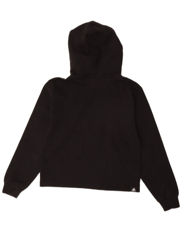 Γυναικείο Adidas Graphic Hoodie Jumper UK 12/14 μεσαίο μαύρο βαμβακερό
