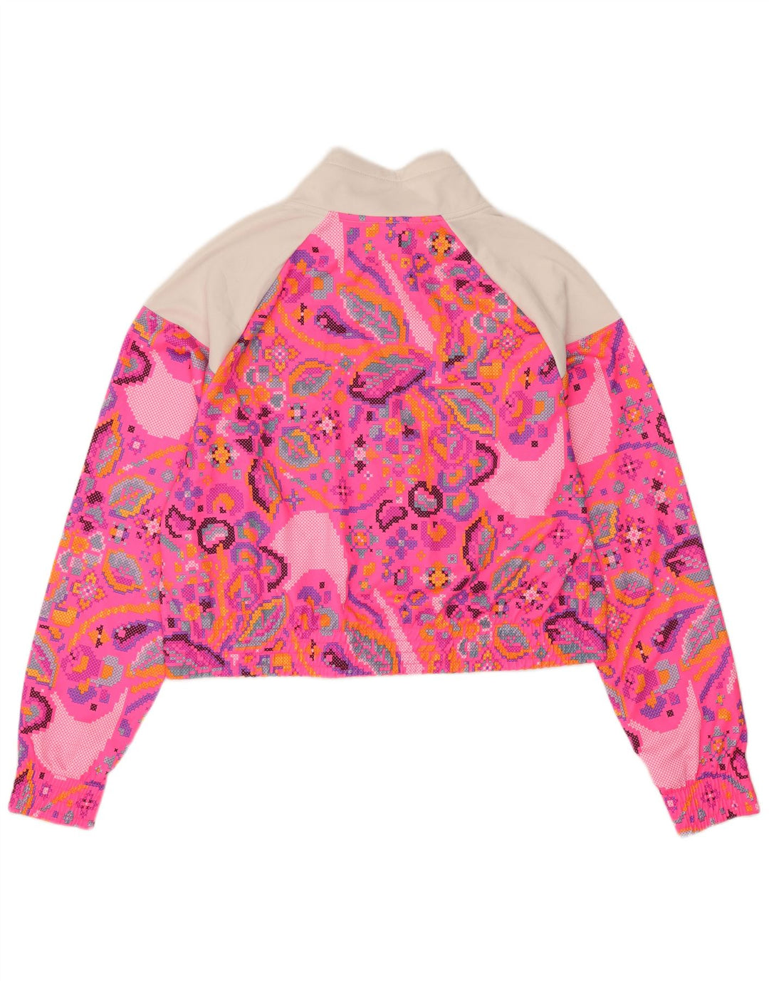 Γυναικεία φόρμα Nike Crop Top Jacket UK 16 μεγάλο ροζ γεωμετρικό πολυεστέρα