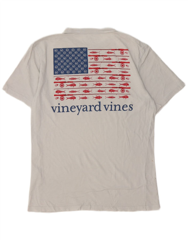 VINEYARD VINES Ανδρικό γραφικό T-Shirt Top Small Off White Βαμβακερό