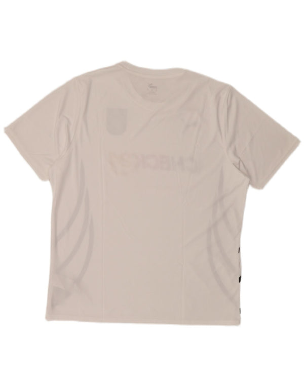 Γραφικό T-Shirt Puma Mens Deutshland Top XL Λευκός ριγέ πολυεστέρας