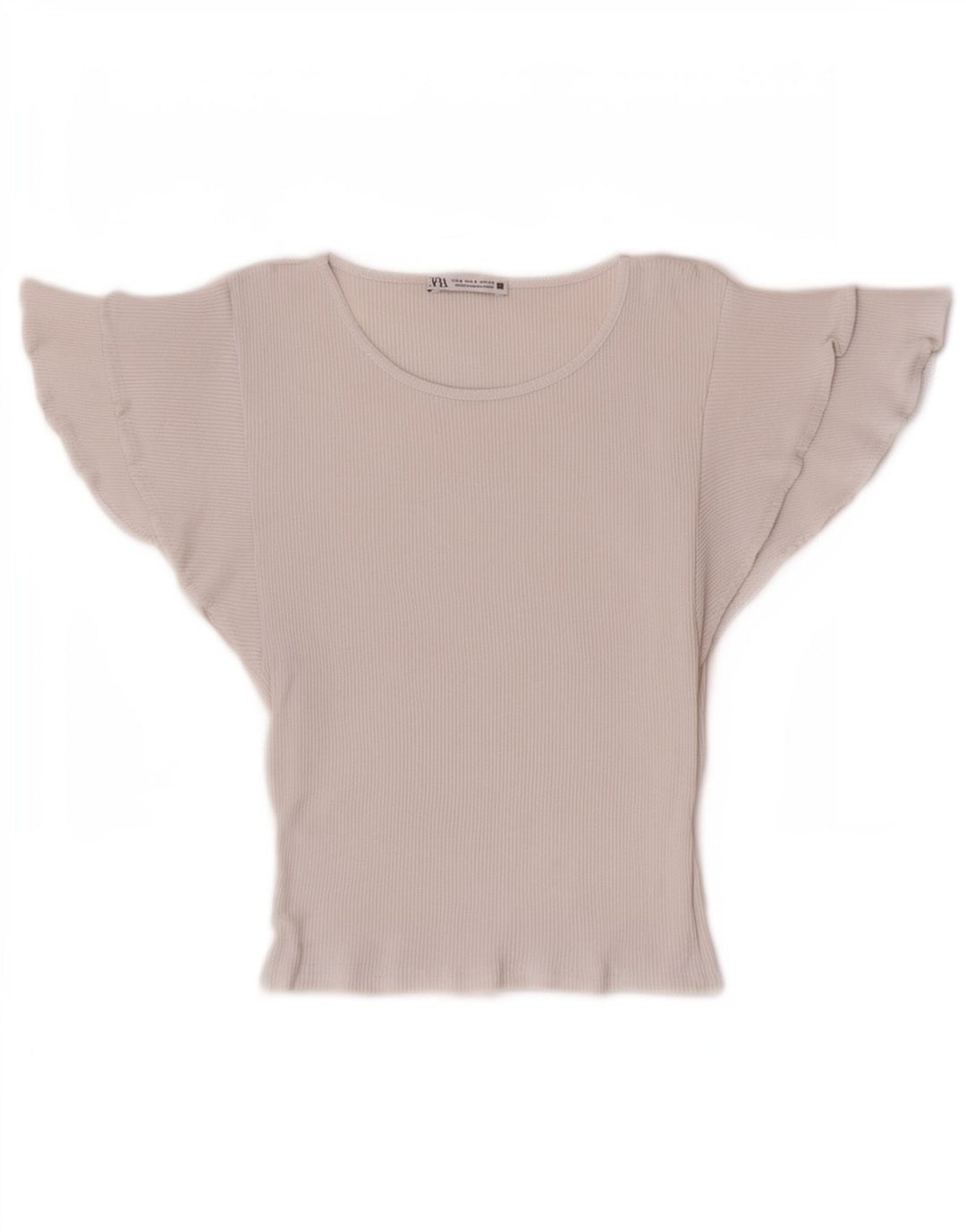 Zara Γυναικεία μπλούζα μπλούζας Crop UK 8 Small White Cotton