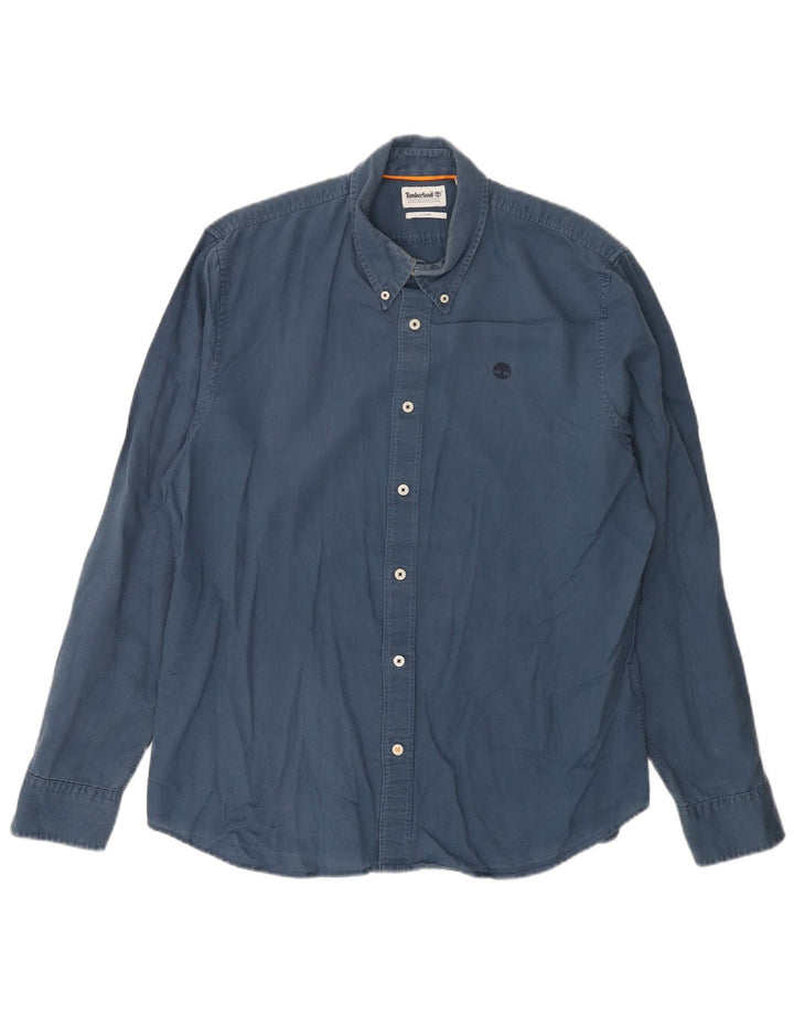 Ανδρικό πουκάμισο Timberland Slim Fit Large Navy Blue λινό