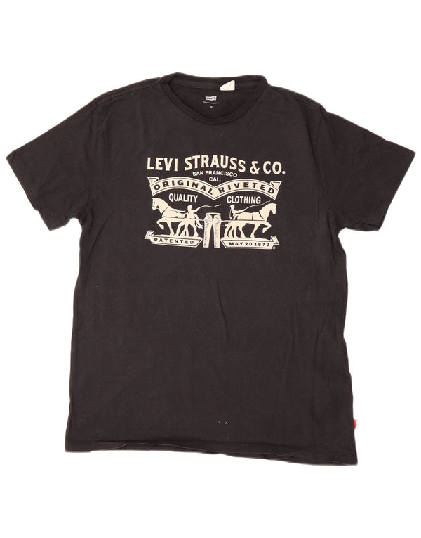 Ανδρικό γραφικό T-Shirt Levi's Top Μεσαίο μαύρο βαμβακερό