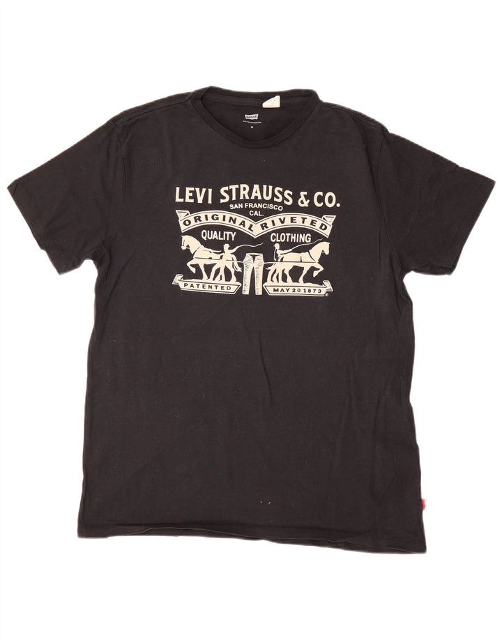 Ανδρικό γραφικό T-Shirt Levi's Top Μεσαίο μαύρο βαμβακερό