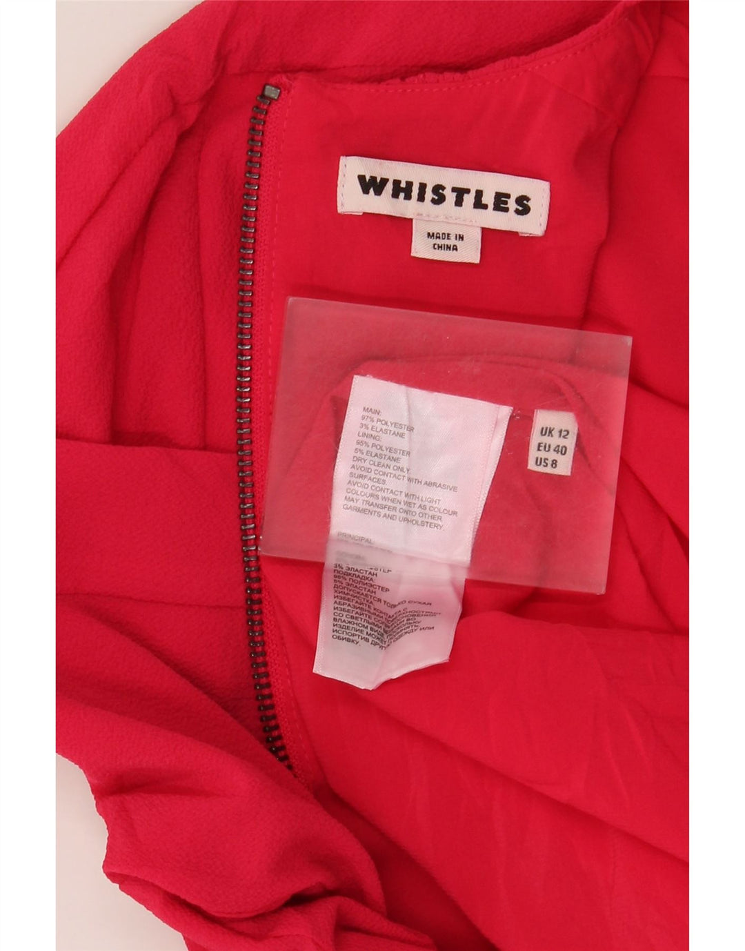 Γυναικείο φόρεμα Whistles UK 12 μεσαίο κόκκινο πολυεστέρα
