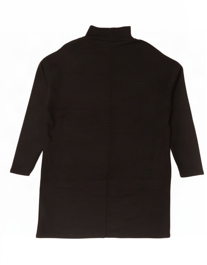 Zara Γυναικείο Υπερμεγέθη Jumper Φόρεμα UK 14 Medium Black Viscose