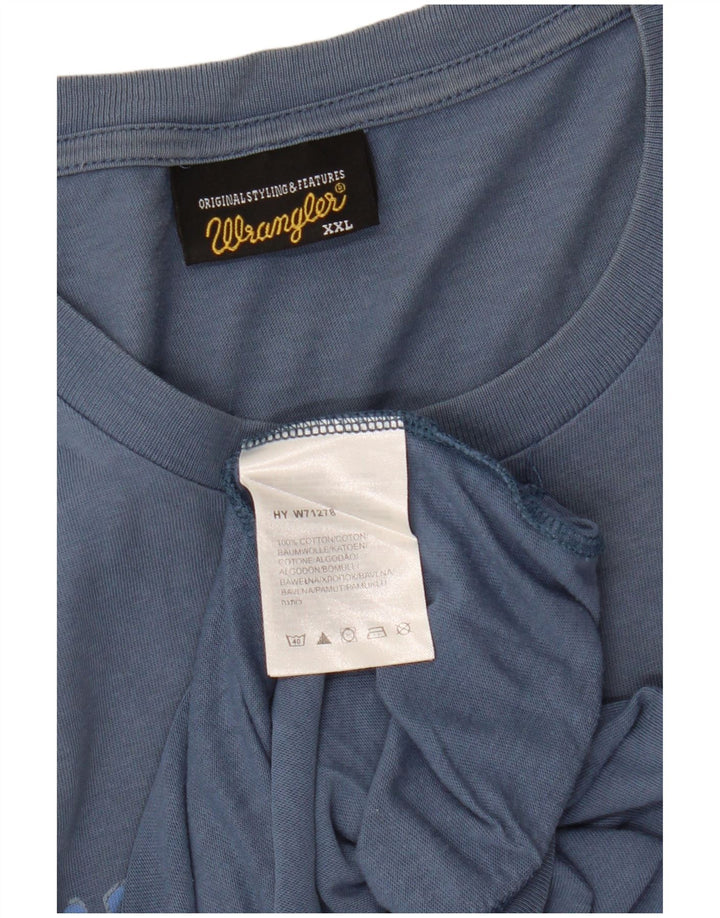 Ανδρικό γραφικό T-Shirt Wrangler Top 2XL Μπλε βαμβακερό