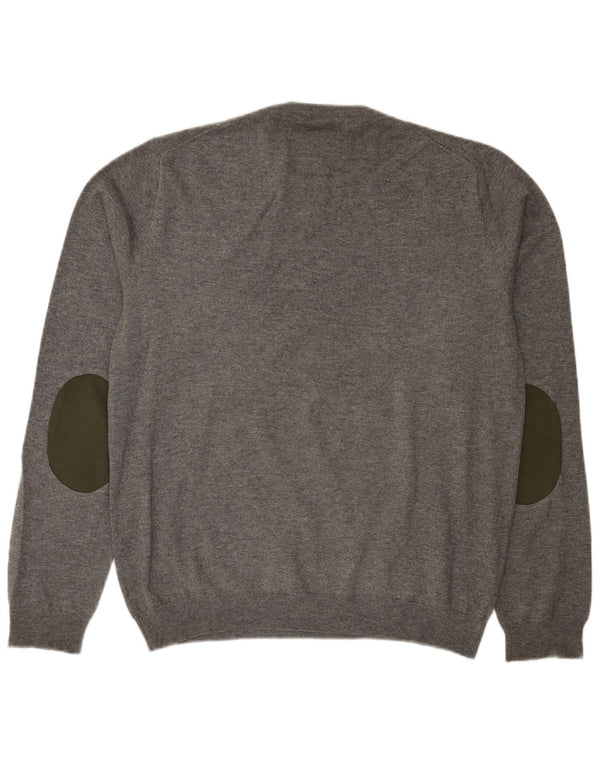Sun68 Mens Regular Fit Crew Neck Jumper Sweater XL Grey Wool