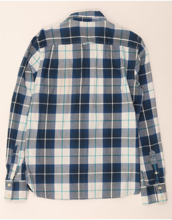 Ανδρικό φανελένιο πουκάμισο SUPERDRY XL Navy Blue Check Cotton