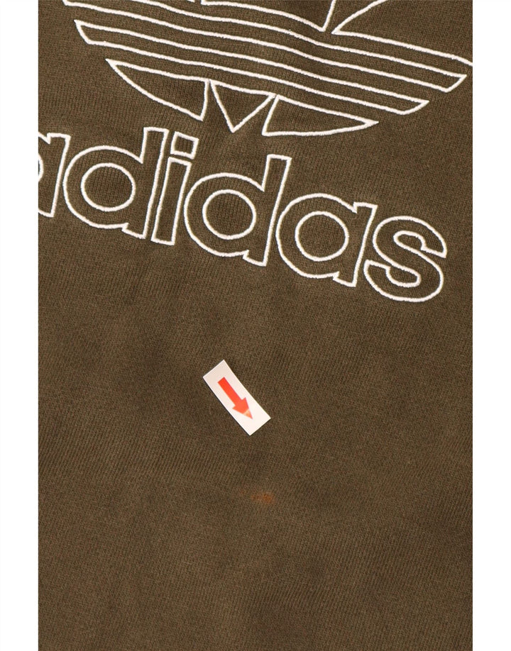 Ανδρικό γραφικό φούτερ ADIDAS Jumper Medium Khaki Βαμβακερό