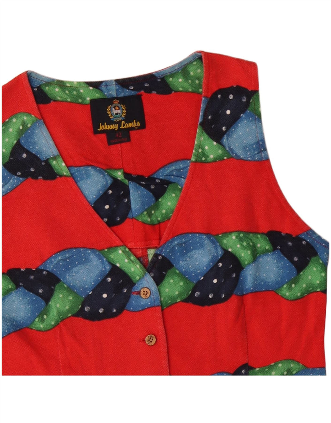 Johnny Lambs Γυναικείο Γιλέκο IT 42 Βαμβακερό μεσαίο κόκκινο ριγέ