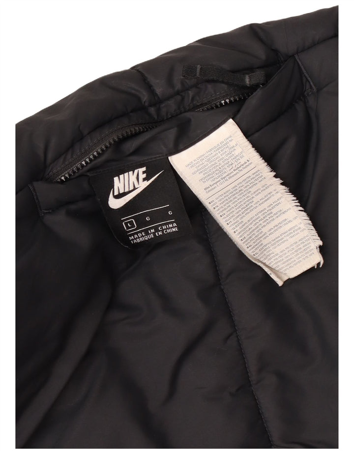 Γυναικείο μπουφάν Nike με κουκούλα με αναστρέψιμη επένδυση UK 16 μεγάλο μαύρο πολυεστέρα