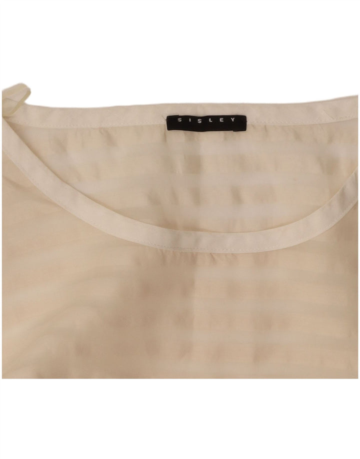Γυναικεία μπλούζα SISLEY τοπ UK 12 Medium Off White ριγέ