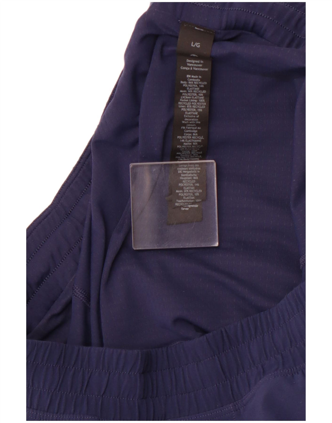 Γυναικείο αθλητικό σορτς LULULEMON UK 14 Large Navy Blue Polyester