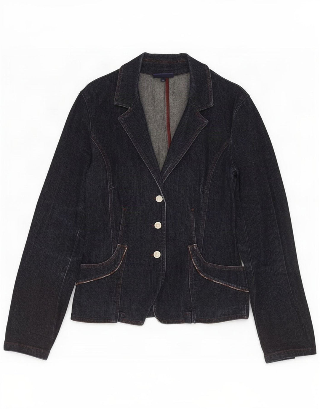 Trussardi Jeans Γυναικείο Τζιν Μπλέιζερ με 3 κουμπιά μπουφάν IT 46 Μεγάλο Navy Blue