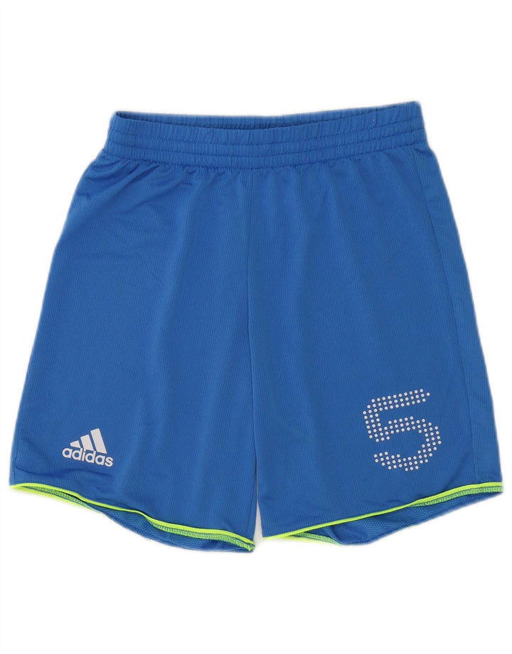 Ανδρικό γραφικό αθλητικό σορτς Adidas μικρό μπλε πολυεστέρα
