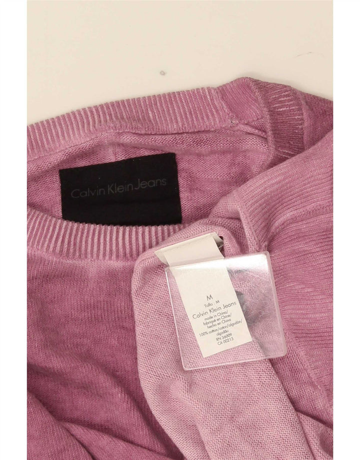 Calvin Klein Jeans Ανδρικό πουλόβερ με λαιμόκοψη, μεσαίο ροζ βαμβακερό