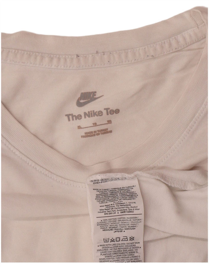 Ανδρικό γραφικό μπλουζάκι NIKE τοπ XL λευκό βαμβακερό