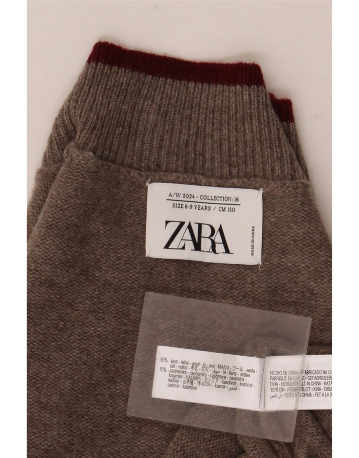Πουλόβερ Zara Boys Turtle Neck Jumper 8-9 ετών Καφέ μαλλί