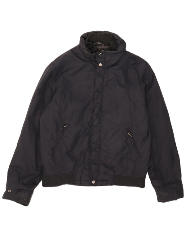 Zara Ανδρικό μπουφάν με κουκούλα UK 40 Large Navy Blue Nylon