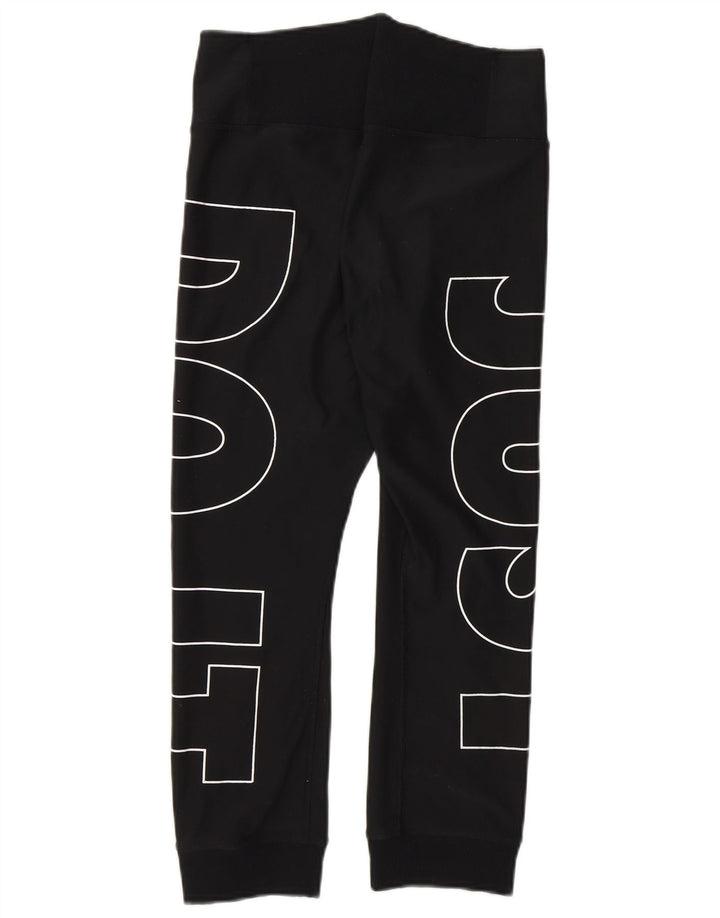 Γυναικεία NIKE Dri Fit Graphic αθλητική φόρμα παντελόνι Joggers UK 8 Small Black