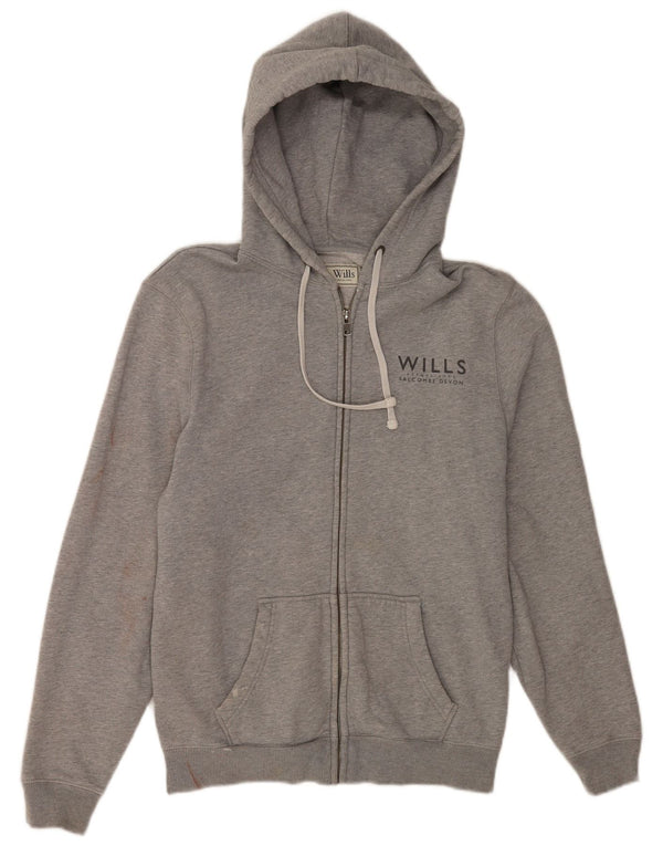 Jack Wills Ανδρικό πουλόβερ με κουκούλα με φερμουάρ, μεσαίο γκρι, βαμβακερό