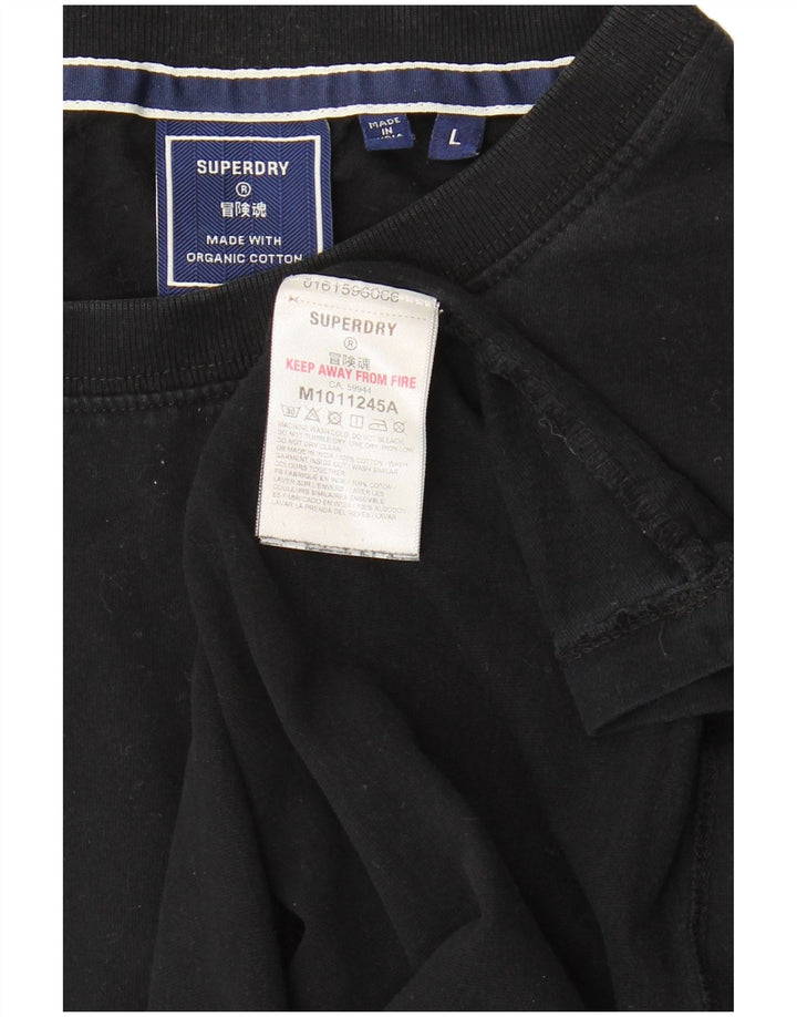 Ανδρικό μπλουζάκι Superdry Top μεγάλο μαύρο βαμβακερό
