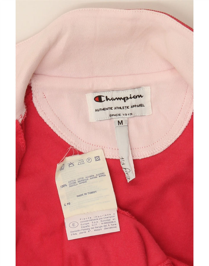 CHAMPION Womens Tracksuit Top Jacket UK 14 Medium Pink Cotton Vintage Champion and Second-Hand Champion from Messina Hembry 