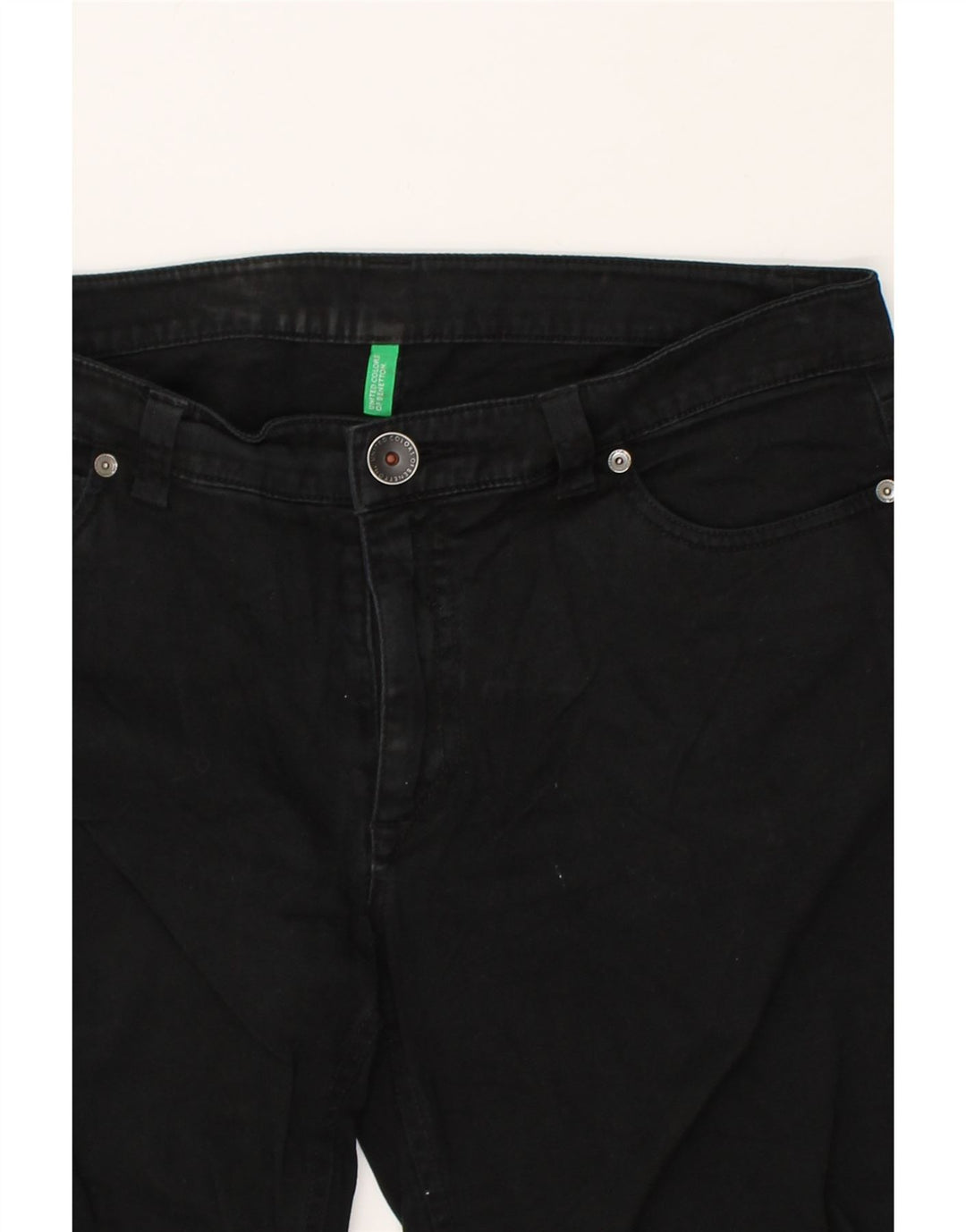 BENETTON Womens Slim Casual Trousers W33 L28  Black | Vintage Benetton | Thrift | Second-Hand Benetton | Used Clothing | Messina Hembry 