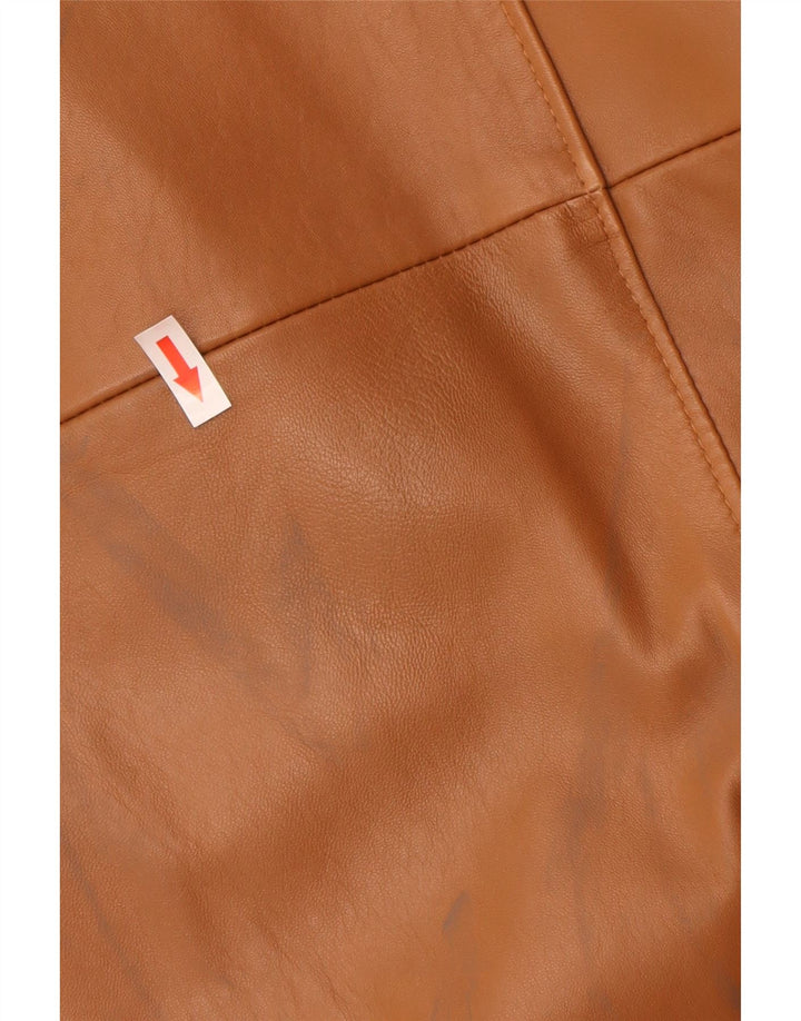 Vintage Γυναικείο Oversized Δερμάτινο Μπουφάν EU 44 XL Καφέ Δερμάτινο