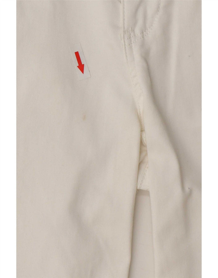 Γυναικείο casual σορτς με κόκκινο κουμπί EU 36 Small W27 Λευκό βαμβακερό