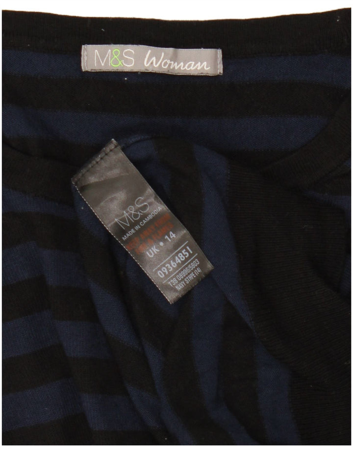 Marks & Spencer Γυναικείο πουλόβερ με λαιμό σκάφος UK 14 Medium Navy Blue
