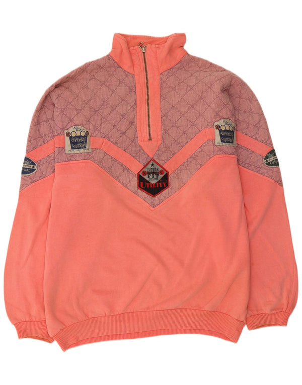 Chewan ανδρικό φούτερ με φερμουάρ με φερμουάρ Jumper 2XL Pink Colourblock Βαμβακερό