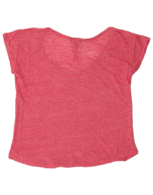 Massimo Dutti Γυναικείο T-Shirt Top UK 14 Medium Pink Flecked
