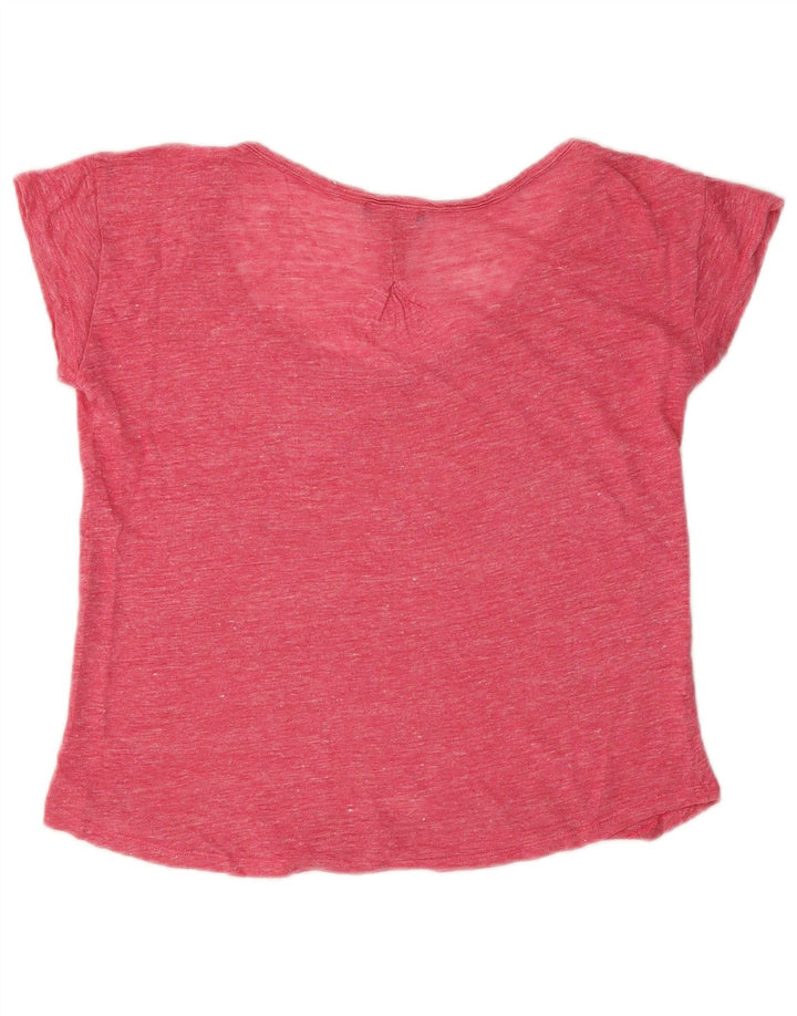 Massimo Dutti Γυναικείο T-Shirt Top UK 14 Medium Pink Flecked