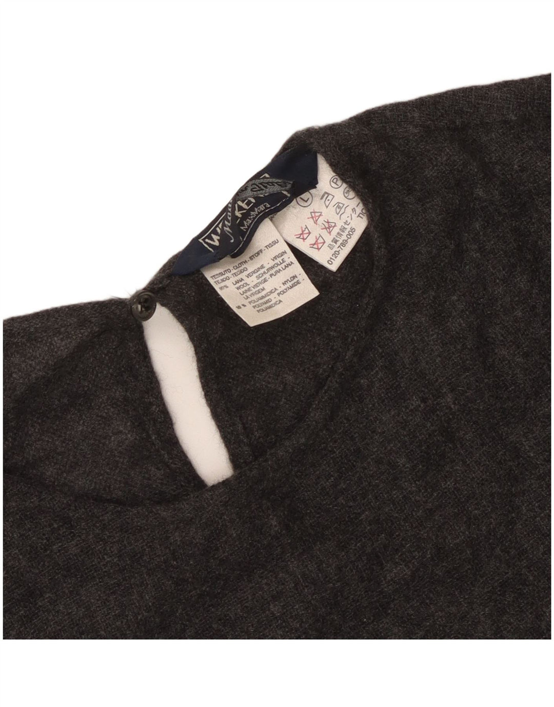 Max Mara Γυναικεία μπλούζα Weekend Top UK 16 Large Grey Virgin Wool