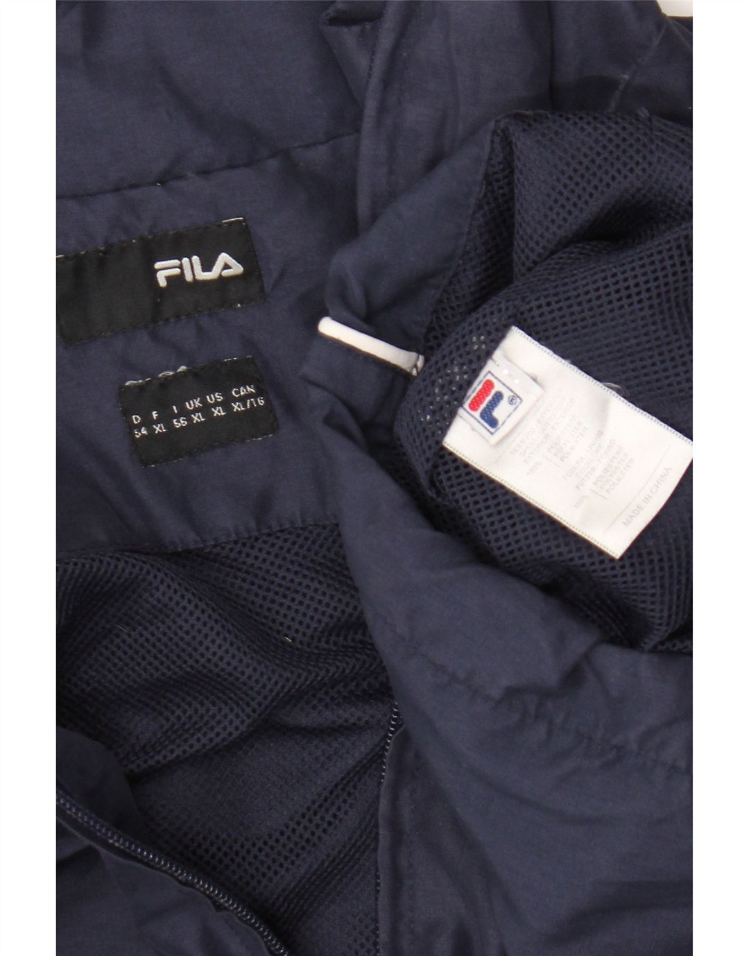 Fila Ανδρικό γραφικό μπουφάν βροχής UK 42 XL Navy Blue ριγέ πολυεστέρας