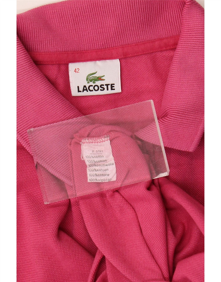 Lacoste Γυναικείο Πόλο Μπλουζάκι Νούμερο 42 Μεγάλο Ροζ Βαμβακερό