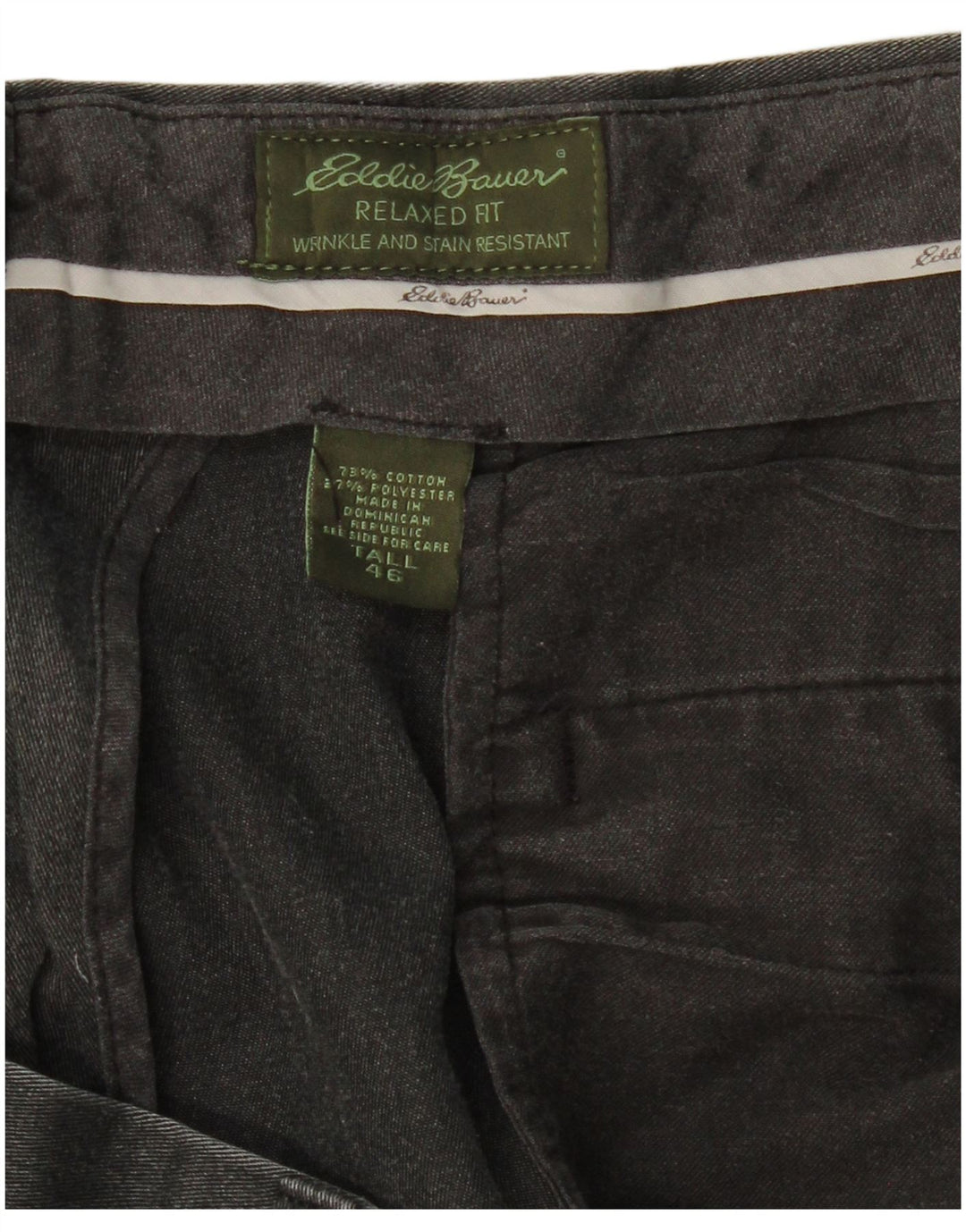 EDDIE BAUER Ανδρικό παντελόνι Chino με χαλαρή εφαρμογή W46 L31 μαύρο βαμβακερό