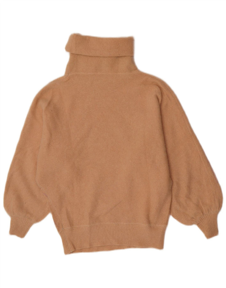 Vintage γυναικείο πουλόβερ με ρολό λαιμόκοψη IT 44 Medium Pink Geometric